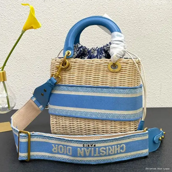 Cheap Motif Medium Wicker Light Lady and Dior Bag Blue Canvas Oblique 0630 Luxury